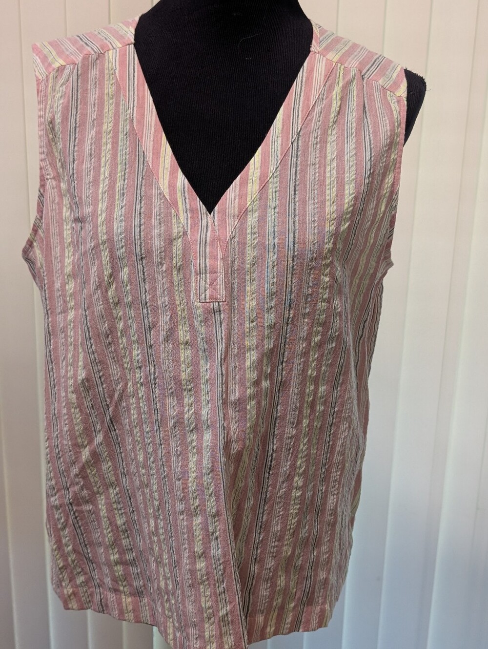 Tribal Jeans Pink Striped Sleeveless Top